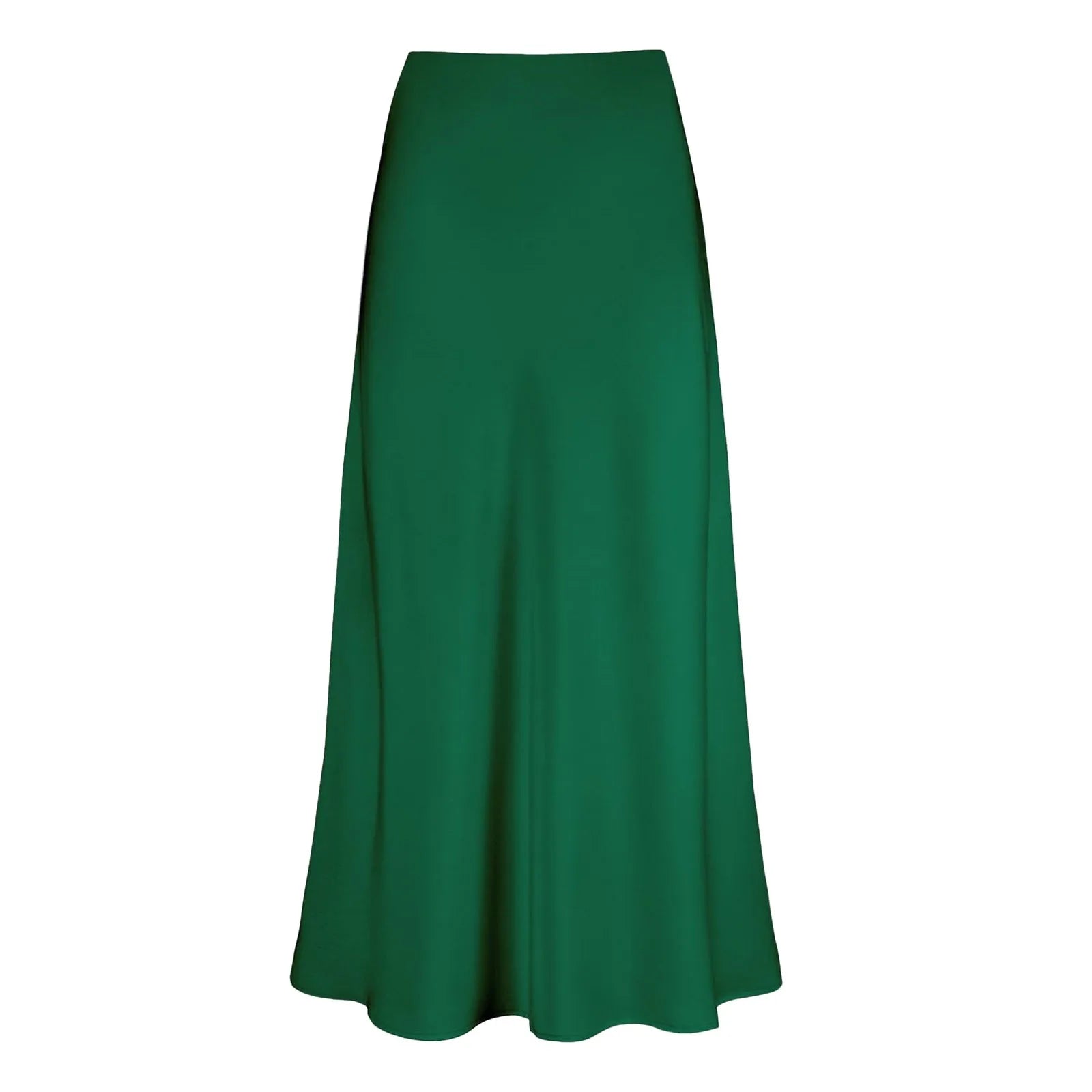 Groene satijnen midi met elegante glans
