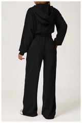 lounge set met relaxte pasvorm en cropped top