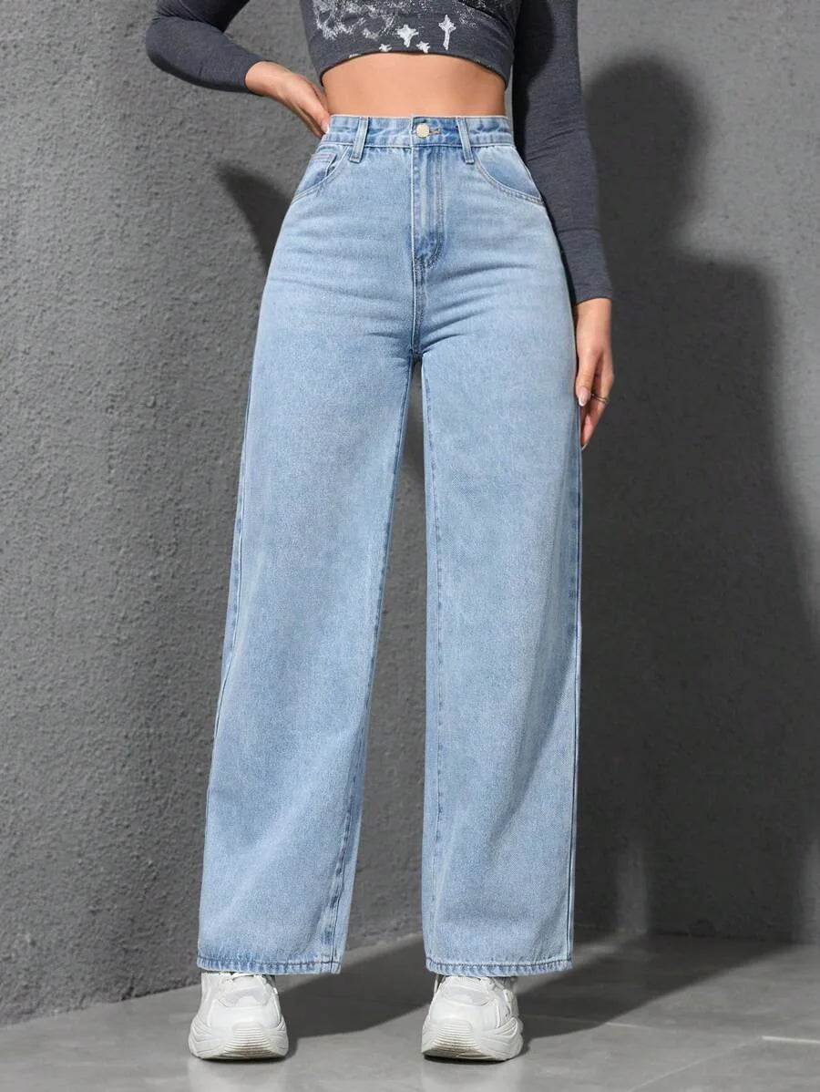 Lunira | Jeans mit weitem Bein und hoher Taille