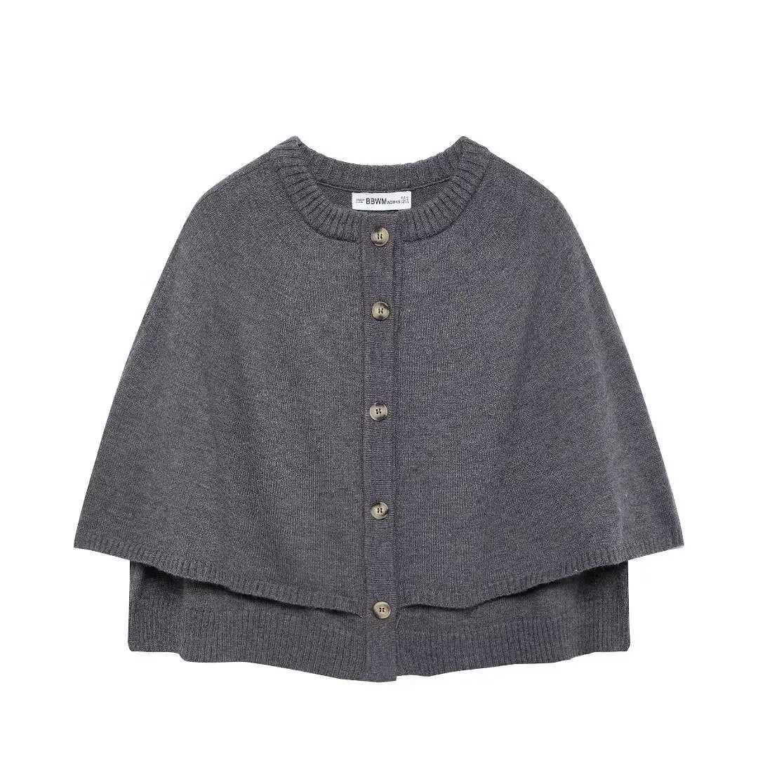 Celiane Cape | Gebreide Cape-Cardigan met Knopen
