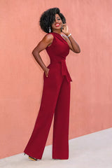 Juvéna | Elegante One-Shoulder Jumpsuit met Strikdetail – Feestelijk & Vrouwelijk