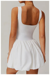 witte sportieve playsuit met open rug en brede schouderbanden
