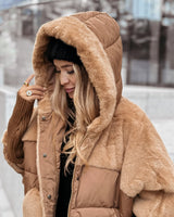 bruine winterjas met zachte faux fur afwerking
