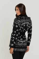 Meliora Cashmere Cardigan | Bandana Knit Met Franjes