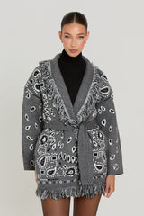 meliora cashmere cardigan grijs boho stijl