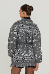 Meliora Cashmere Cardigan | Bandana Knit Met Franjes