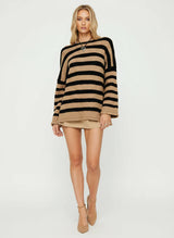 Cozy Stripes | Gebreide Oversized Sweater met Strepen & Relax Fit