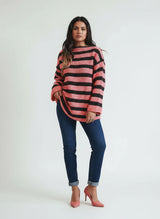 Cozy Stripes | Gebreide Oversized Sweater met Strepen & Relax Fit