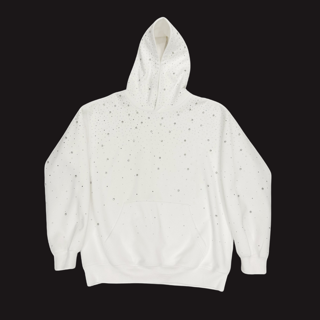 Solayne Sparkle Hoodie wit met rhinestones productfoto
