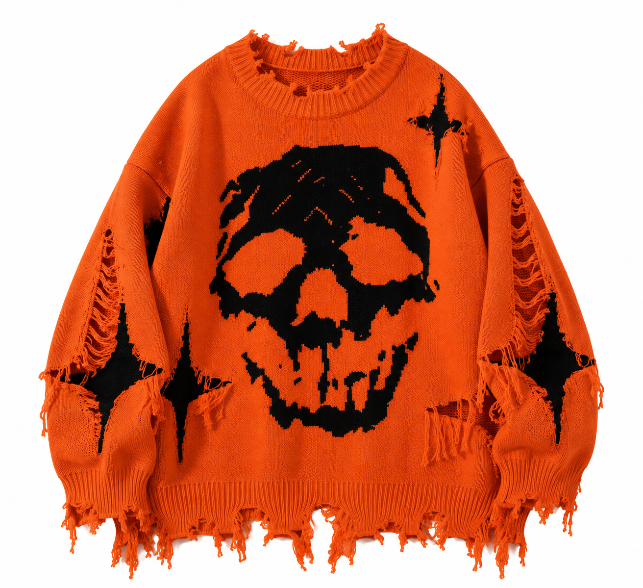 Skylah | Sudadera extragrande con calavera y detalles desgastados