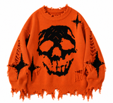 Skylah | Sudadera extragrande con calavera y detalles desgastados