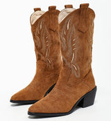 Alvara Western Boots | Hoge cowboylaarzen met hak & stiksels