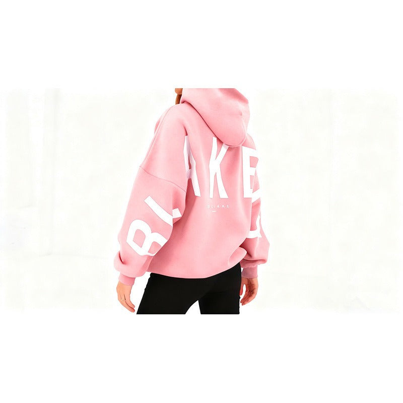 Blayen oversized sweatshirt dames roze met grote backprint – Salejano