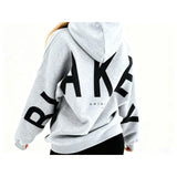 Blayen oversized sweatshirt dames grijs met zwarte backprint – Salejano