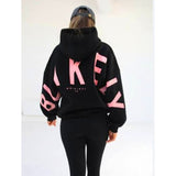 Blayen oversized sweatshirt dames zwart met roze backprint – Salejano