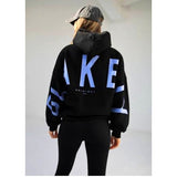 Blayen oversized sweatshirt dames zwart met lichtblauw backprint – Salejano