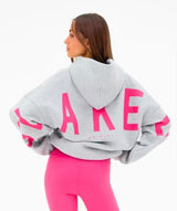 Blayen oversized sweatshirt dames grijs met roze backprint – Salejano