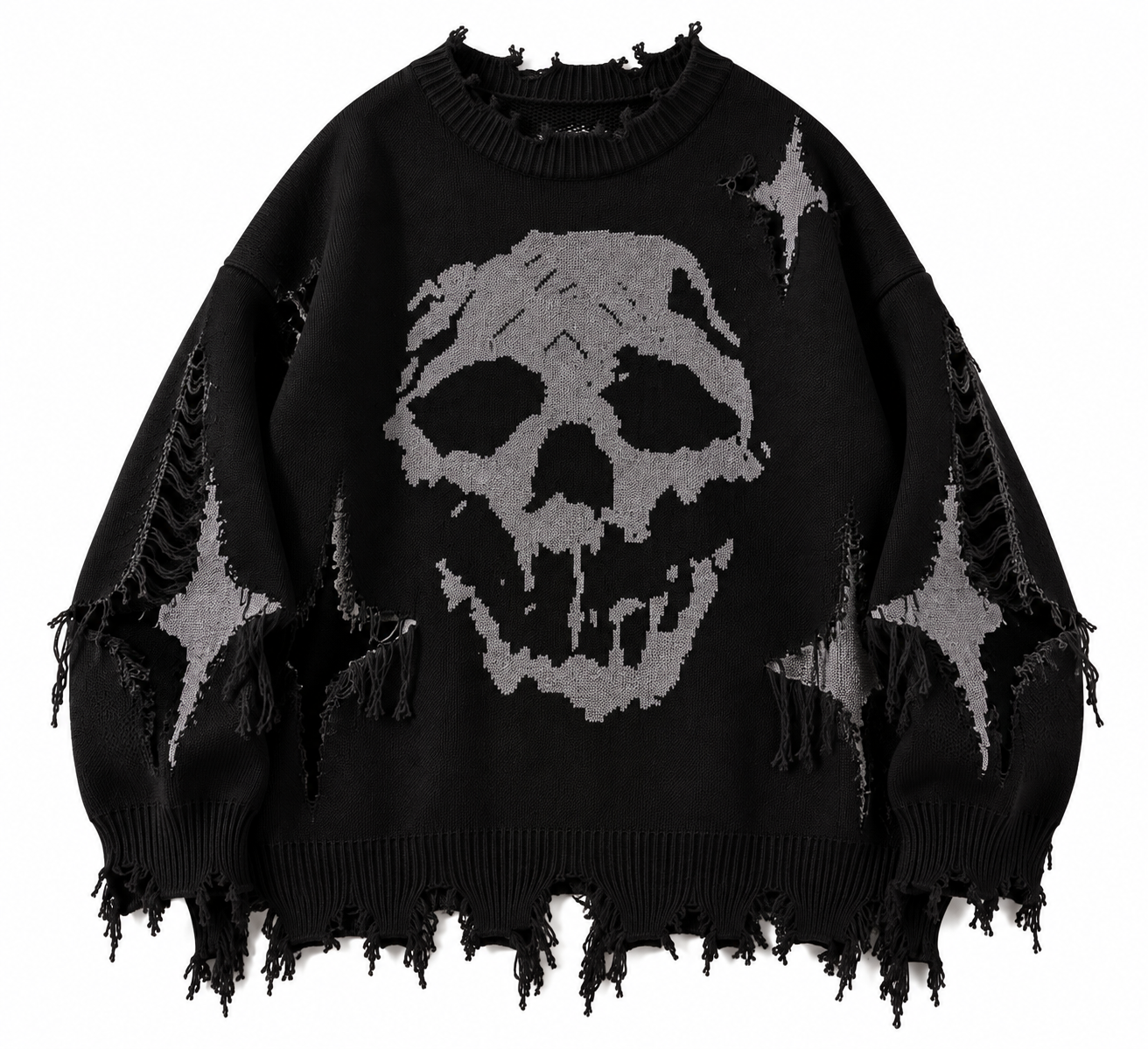 Skylah | Sudadera extragrande con calavera y detalles desgastados