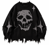 Skylah | Sudadera extragrande con calavera y detalles desgastados