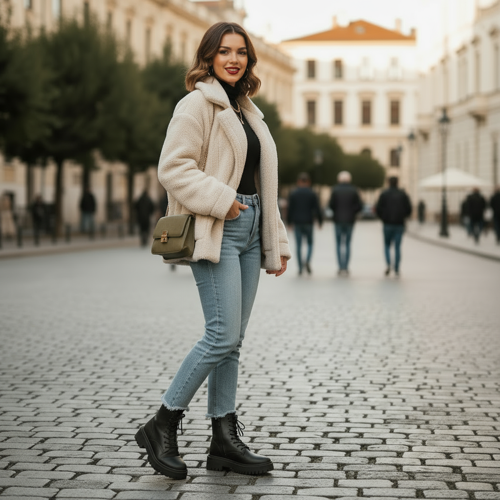Lunvara | Warme Enkelboots met Voering & Chunky Zool