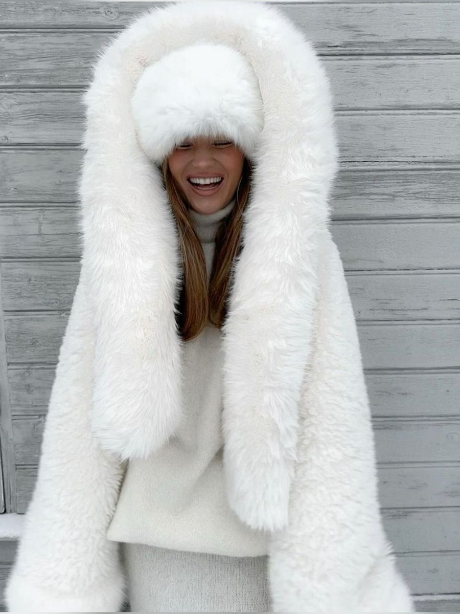 statement jas met bontlook capuchon voor koude dagen