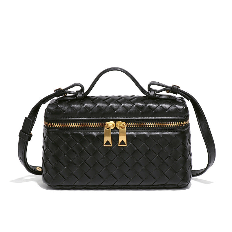 woven crossbody bag zwart
