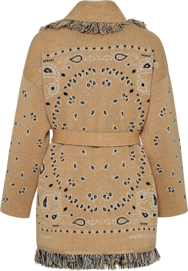 Meliora Cashmere Cardigan | Bandana Knit Met Franjes