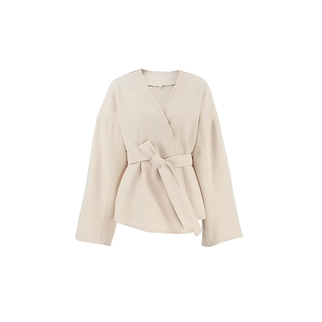 Wrap coat met ceintuur, geschikt voor layering in de herfst