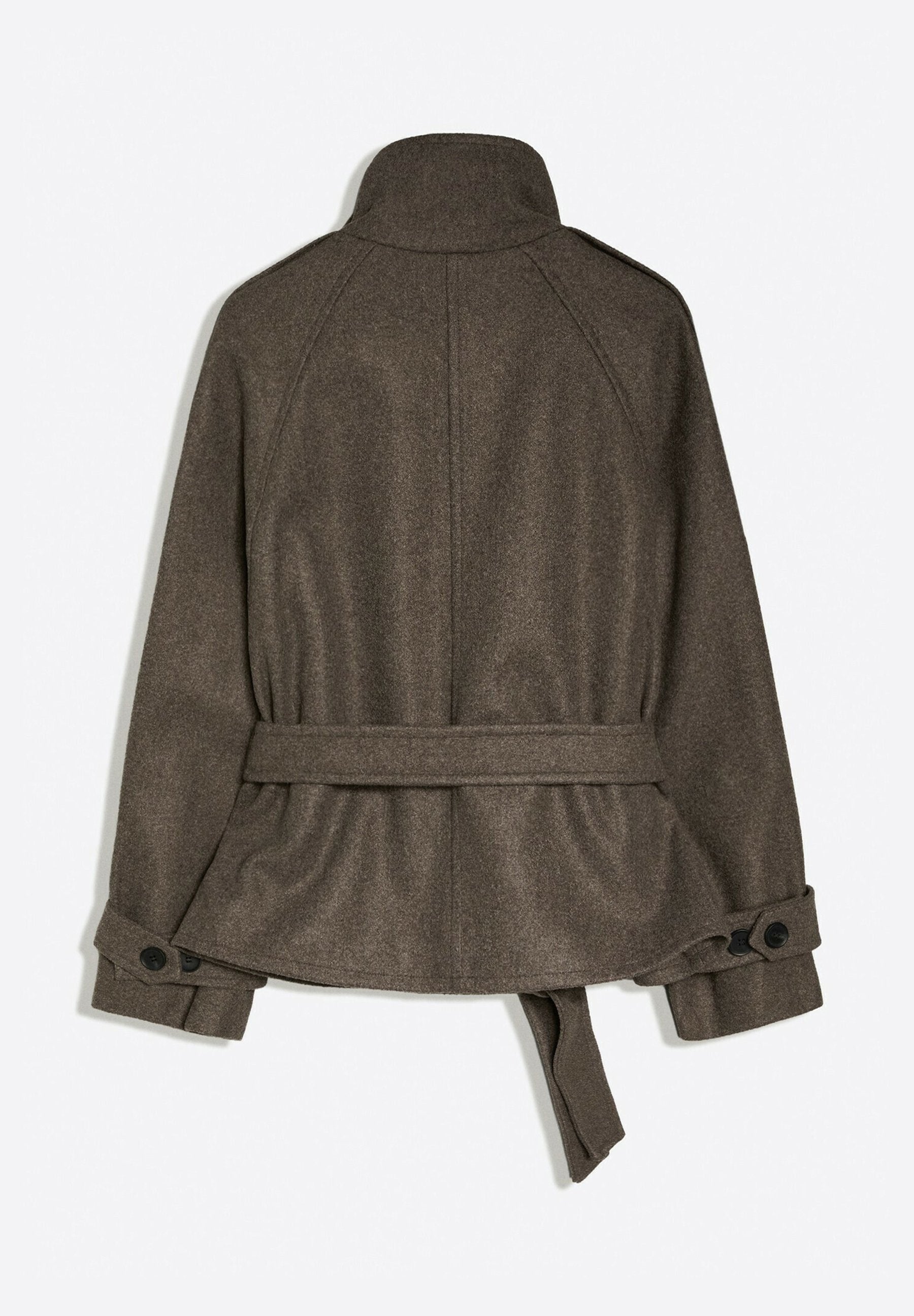 Améliane | Trench-coat court à col montant et ceinture
