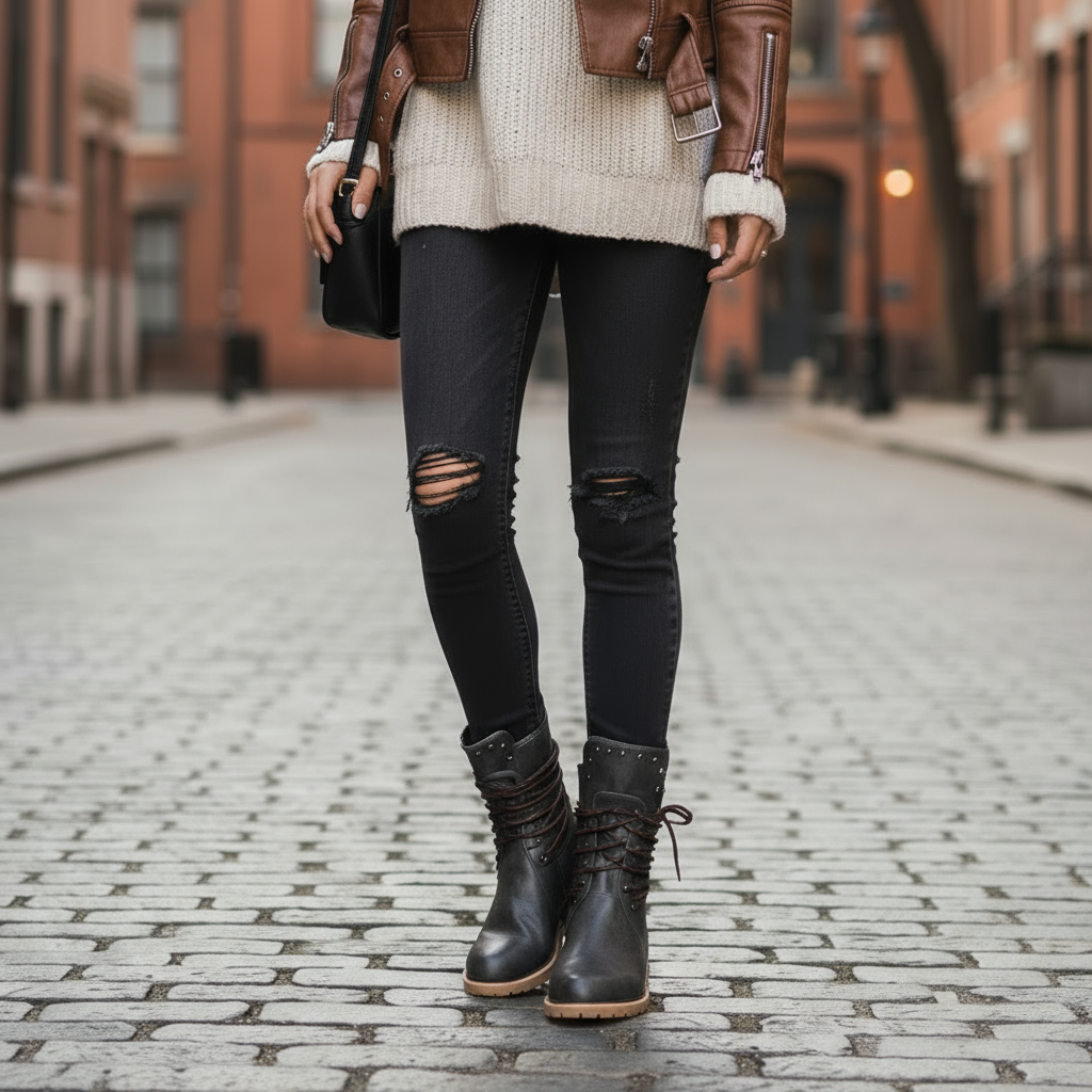 Ravena | Stoere Veterlaarzen met Studdetails