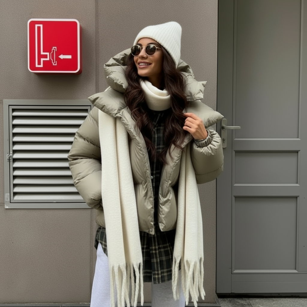 Karevia | Puffy Damesjas met Capuchon & Oversized Fit