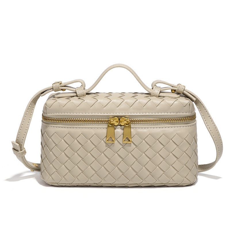 woven crossbody bag creme