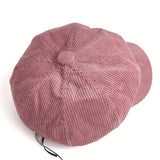 Cordina | Ribfluwelen Newsboy Cap voor Dames – Trendy Baker Boy Pet