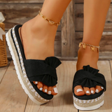 Meliore | Plateau Sandalen met Strikdetail en Jutezool
