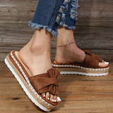 Meliore | Plateau Sandalen met Strikdetail en Jutezool