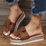 Meliore | Plateau Sandalen met Strikdetail en Jutezool