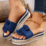 Meliore | Plateau Sandalen met Strikdetail en Jutezool