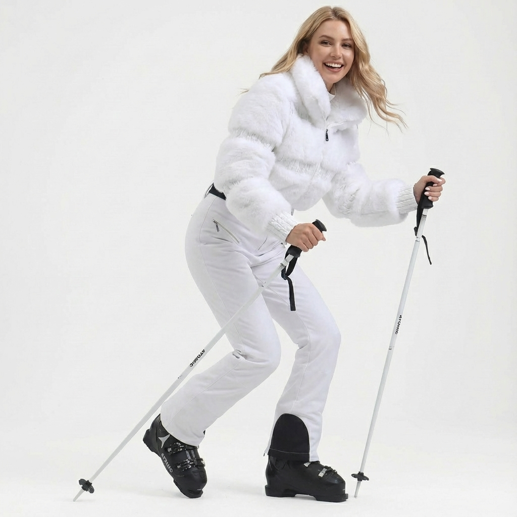Avelisse | Luxe Ski Jumpsuit met Faux Fur & Getailleerde Pasvorm