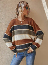 Serenelle | Gestreepte Damestrui met Ronde Hals & Relaxed Fit