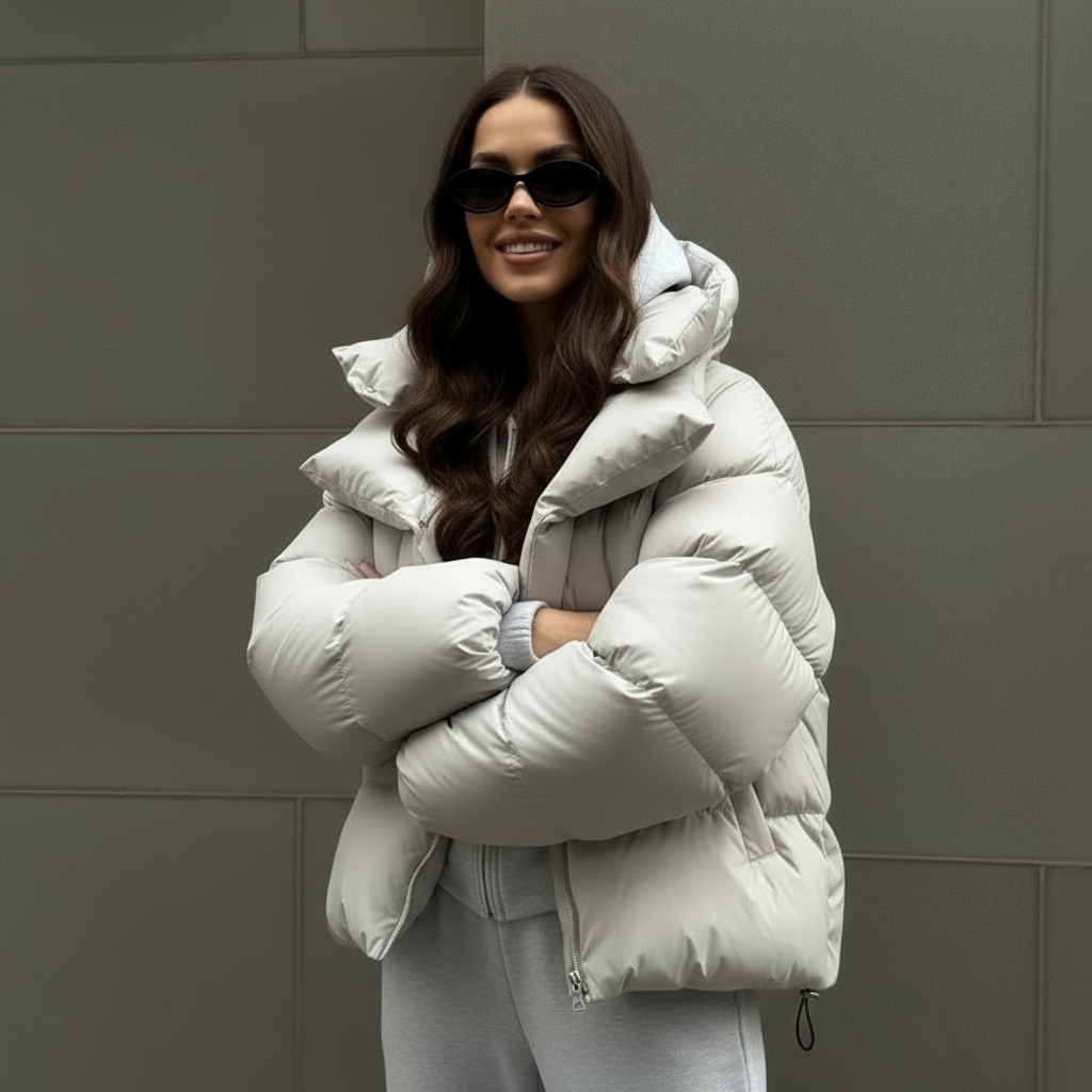 Karevia | Puffy Damesjas met Capuchon & Oversized Fit