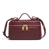 woven crossbody bag bordeaux rood