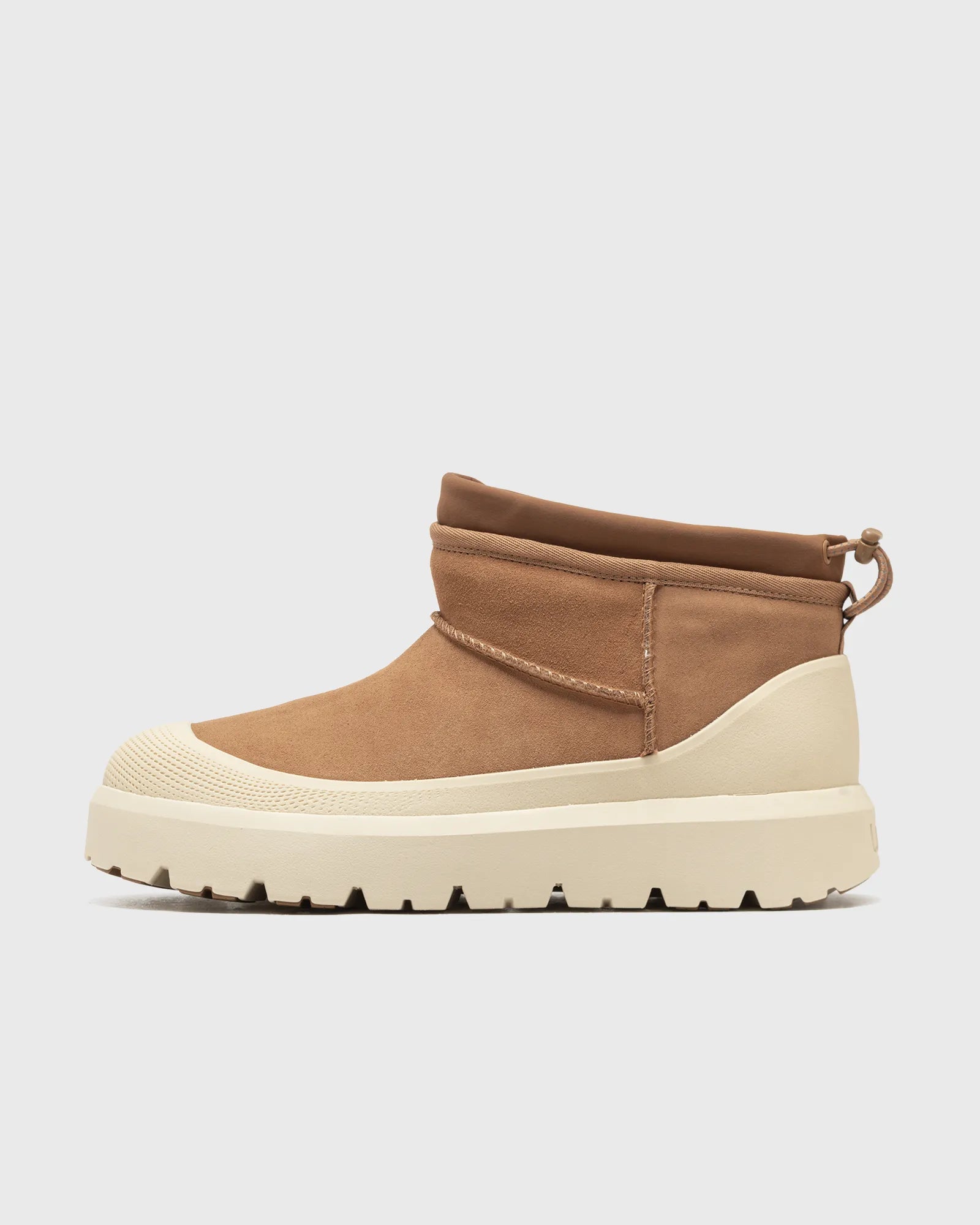 bruine suède winter boots met crèmekleurige zool