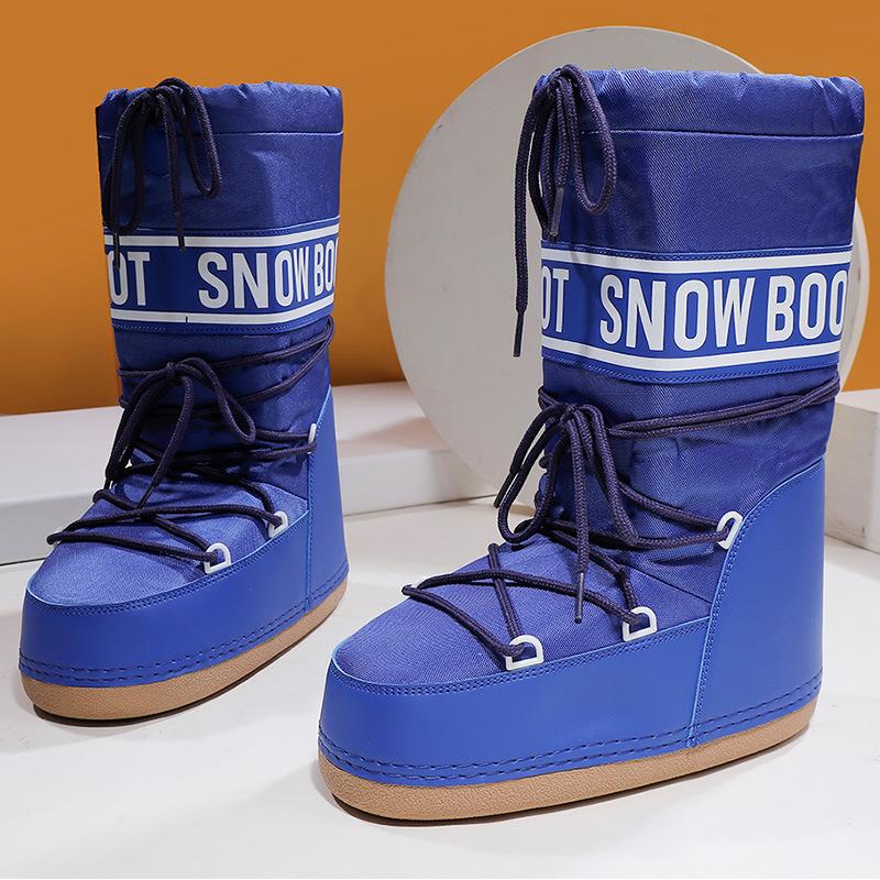 Snow boots dames kobaltblauw met warme voering