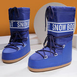 Snow boots dames kobaltblauw met warme voering