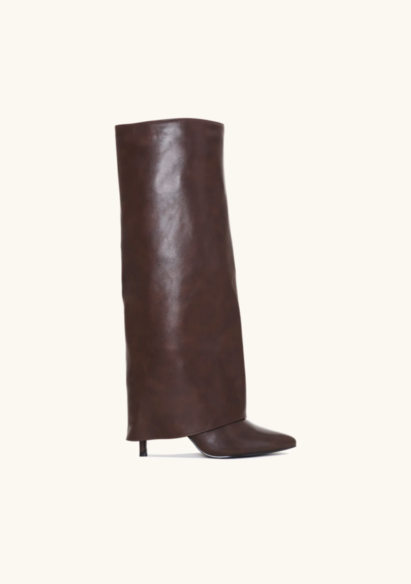 Mivana Statement High Boots | Puntige Laarzen met Oversized Schacht & Stilettohak