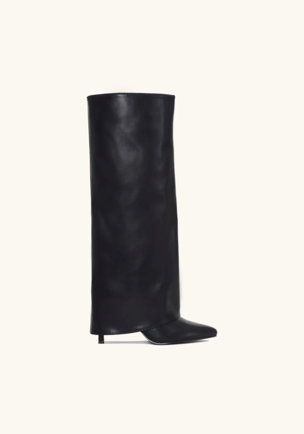 Mivana Statement High Boots | Puntige Laarzen met Oversized Schacht & Stilettohak