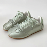 Alvéra Ballet Sneaker mintgroen met veters – dames sneaker platte zool