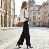 zwarte ribfluweel broek high waist dames