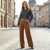 Lioré Wide Leg Corduroy Broek | High Waist Pantalon