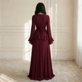 Elysera | Maxikleid mit Rüschendetails & ausgestellten Ärmeln